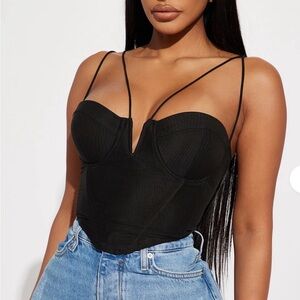 Fashion Nova Sara Corset Top Black